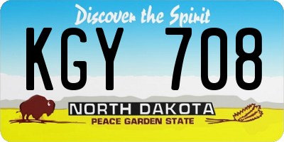 ND license plate KGY708