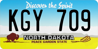 ND license plate KGY709