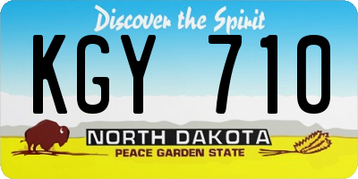 ND license plate KGY710