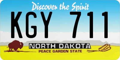 ND license plate KGY711