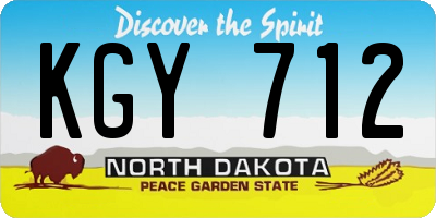 ND license plate KGY712