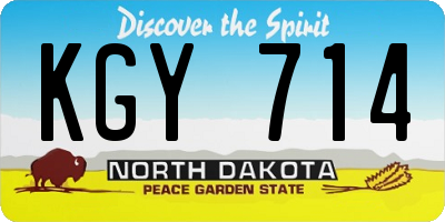 ND license plate KGY714