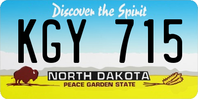 ND license plate KGY715