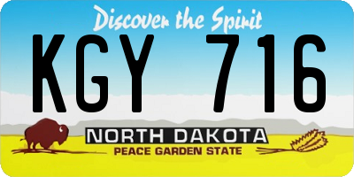 ND license plate KGY716