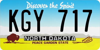 ND license plate KGY717