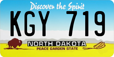 ND license plate KGY719