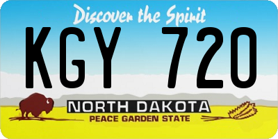 ND license plate KGY720
