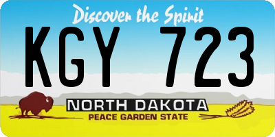 ND license plate KGY723