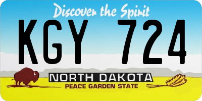 ND license plate KGY724
