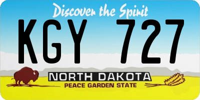 ND license plate KGY727