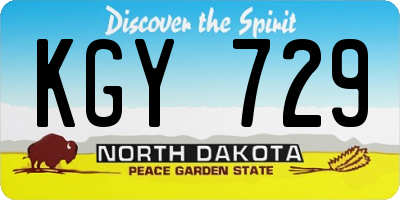 ND license plate KGY729
