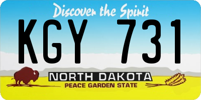 ND license plate KGY731