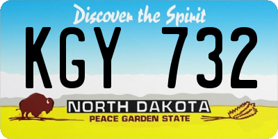 ND license plate KGY732
