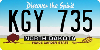 ND license plate KGY735