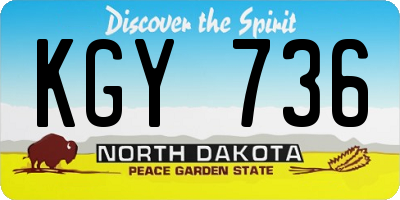 ND license plate KGY736