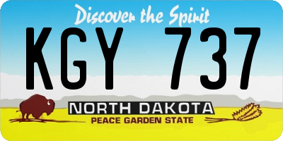 ND license plate KGY737