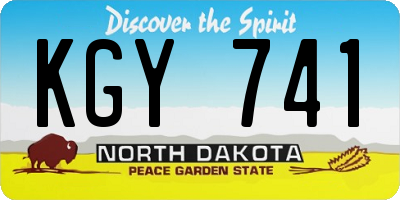 ND license plate KGY741