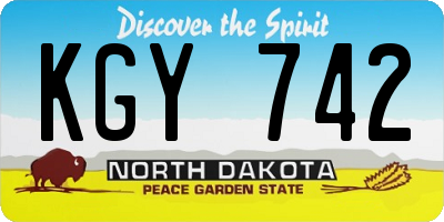 ND license plate KGY742