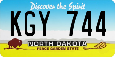 ND license plate KGY744