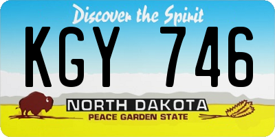 ND license plate KGY746