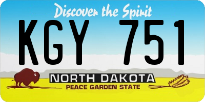 ND license plate KGY751