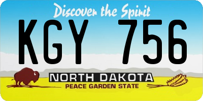 ND license plate KGY756