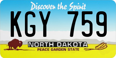 ND license plate KGY759