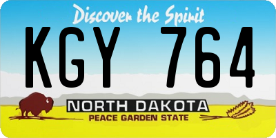 ND license plate KGY764