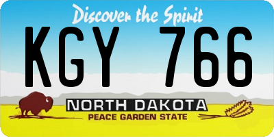 ND license plate KGY766