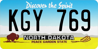 ND license plate KGY769