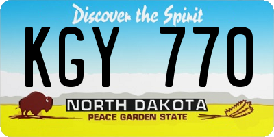 ND license plate KGY770