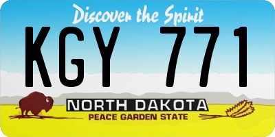 ND license plate KGY771