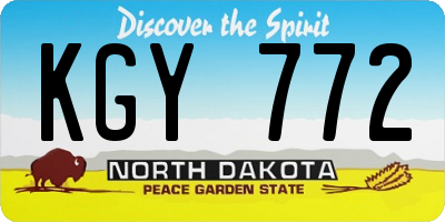 ND license plate KGY772