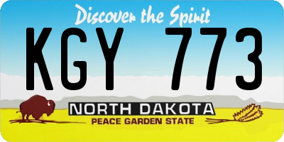 ND license plate KGY773