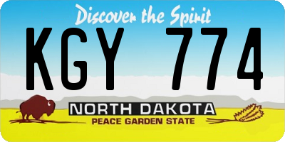 ND license plate KGY774