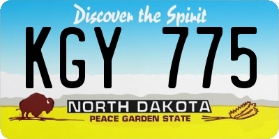 ND license plate KGY775