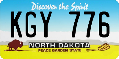 ND license plate KGY776