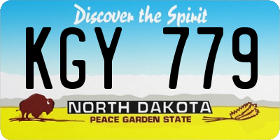 ND license plate KGY779
