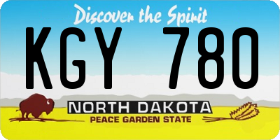 ND license plate KGY780