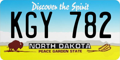 ND license plate KGY782