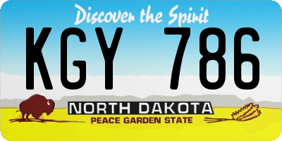ND license plate KGY786