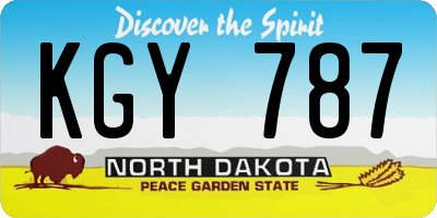 ND license plate KGY787
