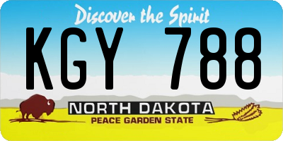 ND license plate KGY788