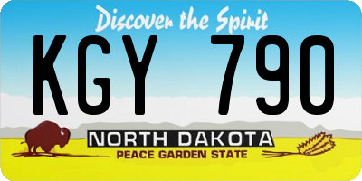 ND license plate KGY790