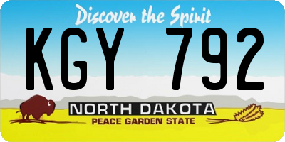 ND license plate KGY792