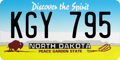 ND license plate KGY795