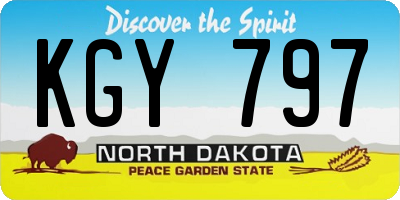 ND license plate KGY797