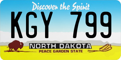 ND license plate KGY799