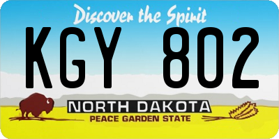 ND license plate KGY802