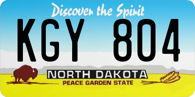 ND license plate KGY804